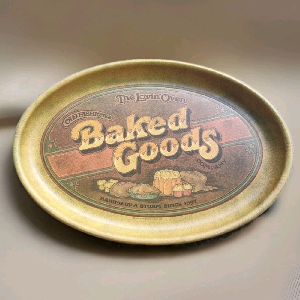 LOVIN’ OVEN Vintage Metal Tray for Baked Goods Pentron Industries 70s 1970s